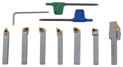 Bernardo Drehmeisselsatz mit HM-Wendeplatten, 8 mm, Satz L Drehmeisselsätze Bernardo Drehmeisselsatz mit HM-Wendeplatten, 8 mm, Satz L Drehmeisselsätze